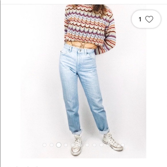 Vintage Lee High Waist Tapered Stone Wash 100% Cotton 10 Petite - Picture 5 of 14